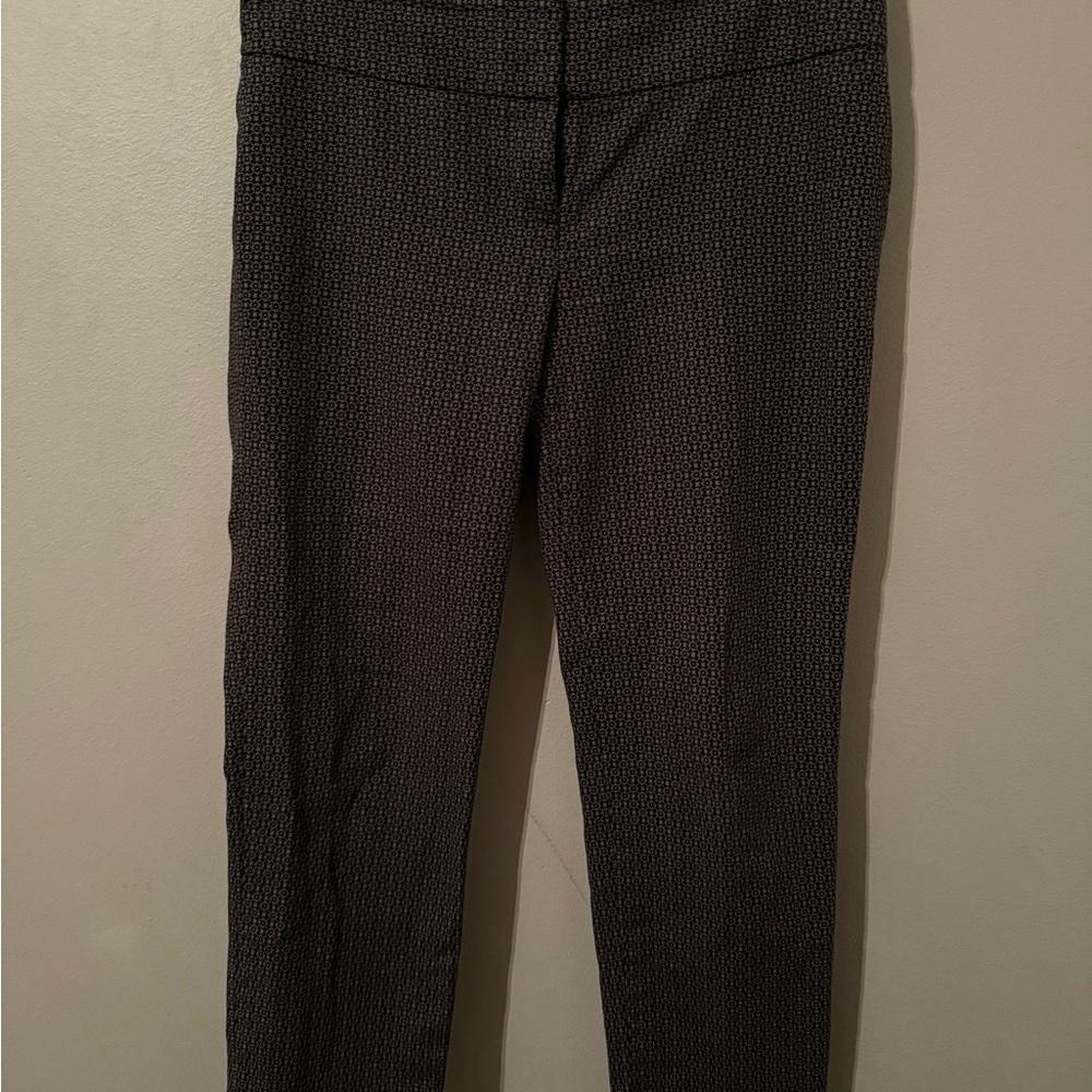 LOFT Black Textured Cropped Pants